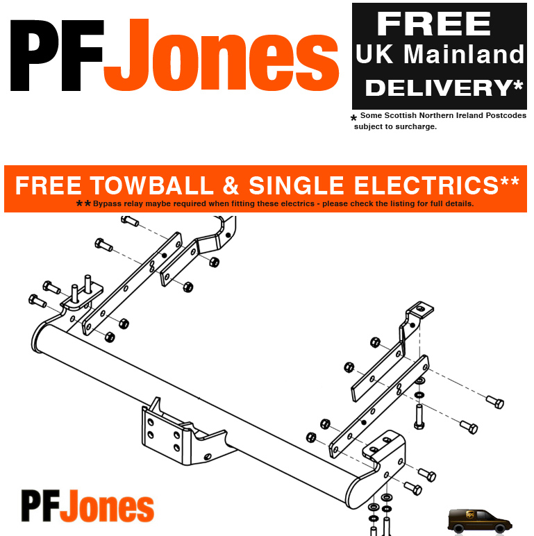 Towbar for Renault Trafic / Traffic Van Mk4 (X82) 2014 On Flange Tow