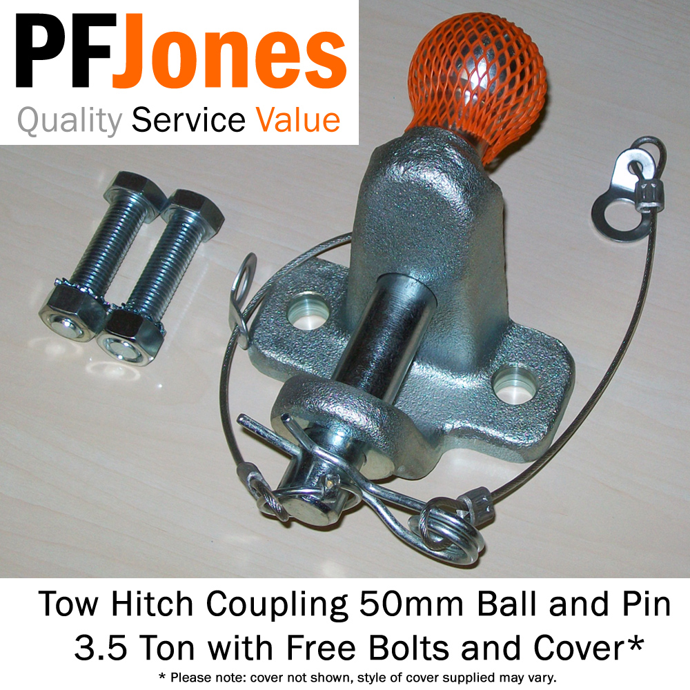 Universal Tow Hitch Coupling 50mm Ball & Pin 3.5 Ton Towbar With Bolts